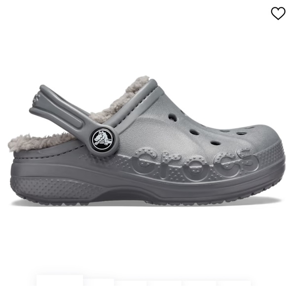 New Crocs Baya Lined Sherpa Fleece Clogs in Charcoal Size 6C - Picture 5 of 7